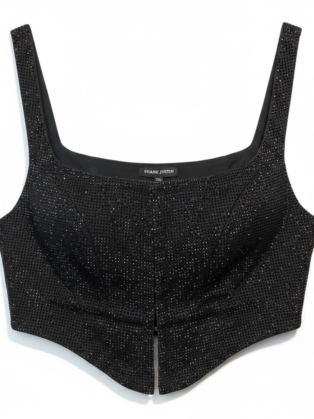 Shane Justin Black Sequin Grunge Streetwear Corset Tank Top 3XL